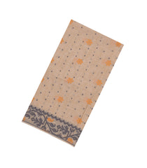 Sandal Handloom Bengal Cotton Saree With Floral motifs-BG1802