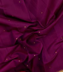 Burgundy Handloom Kanchipuram Silk Saree With Meena Buttas-KA15379