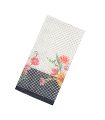 Black Printed Synthetic Linen Saree With Floral Motifs-SY0054