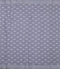 Grey Printed Synthetic Linen Saree With Floral Motifs-SY0191