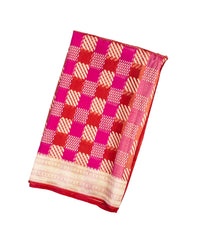 Pink Handloom Organza Soft Silk Saree With Meena Geometric Motifs-SO4108