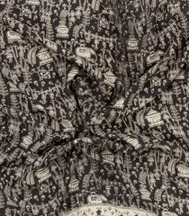 Black Printed Kalamkari Cotton Saree -KAL1246