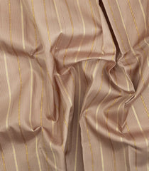 Taupe Handloom Korvai Kanchipuram Silk Saree With Stripes-KA15483