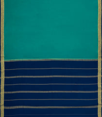Cyan Woven Mysore Silk Saree With Contrast Zari Border-MS3323