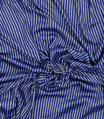 Blue Woven Banarasi Khaddi Georgette Silk Saree With Stripes-BE1951