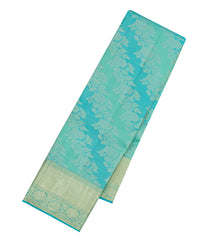 Turquoise Handloom Kanchipuram Silk Saree With Floral Motifs-KA15032-Turquoise