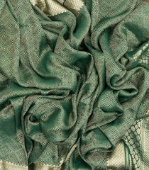 Dark Green Woven Mysore Silk Saree With Geometric Motifs-MS3080