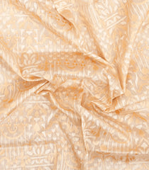Cream Handloom Banarasi Organza Silk Saree With Floral Motifs-BE1825