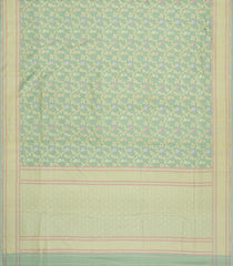 Cardamom Green Handloom Banarasi Silk Saree With Meena Floral Motifs-BE1920