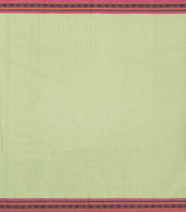 Cardamom Green Handloom Village Cotton Saree With Checks-VC1610