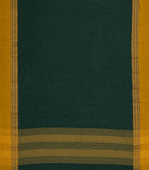Bottle Green Woven Bengal Cotton Saree With Contrast Border-BG1738