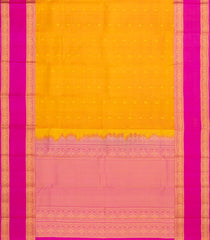 Mustard Woven Pure Silk Saree With Zari Buttas & Contrast Border-EC2619