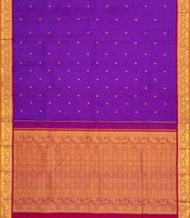 Purple Handloom Kanchipuram Silk Saree With Chakaram Buttas -KA13864