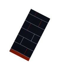 Black Handwoven Bengal Cotton Saree With Checks & Contrast Border-BG1508