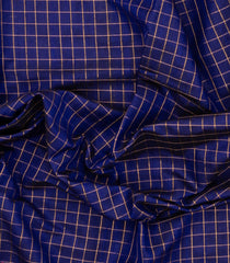 Violet Woven Tussar Silk Saree With Checks & Contrast Border-TU3247