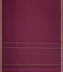 Dark Maroon Handloom Kanchipuram Silk Saree With Zari Border-KA16201