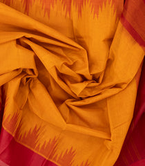 Mango Yellow Handloom Rasipuram Cotton Saree With Contrast Silk Border-RA2442