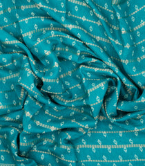 Turquoise Printed Synthetics Dola Saree Zari Stripes-BL5289