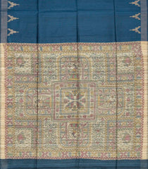 Blue Handloom Dupion Silk Saree With Printed Pallu-DS0498