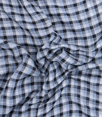 Grey Woven Linen Saree With Checks-LI0713