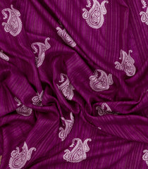 Magenta Printed Synthetics Dola Zari Lining With Jacquard Zari Border-BL5186