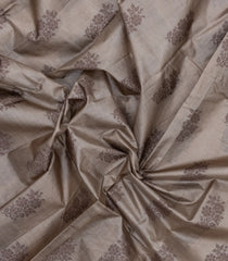 Grey Woven Tussar Silk Saree With Floral Buttas-TU3413