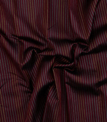 Dark Maroon Handloom Kanchipuram Silk Saree With Meena Stripes-KA15487