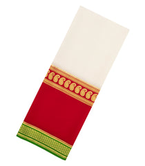 Off White Woven Mysore Silk Saree With Contrast Double Border-MS3240