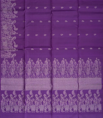 Purple Handloom Soft Silk Saree With Floral Buttas-SO4026