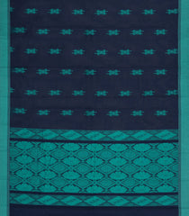 Navy Blue Woven Rasipuram Cotton Saree With Floral Buttas-RA2634