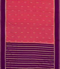 Peach Woven Art Crepe  Saree With Zari Stripes & Contrast Border-BL5133