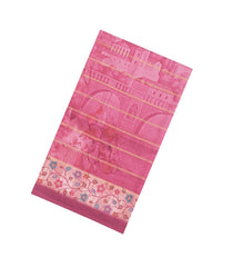Dusty Pink Printed Synthetic Dola Silk Saree With Zari Stripes & Border -SY0361