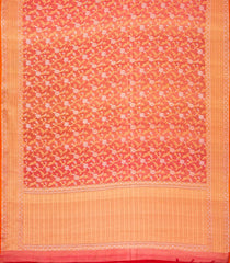 Orange Handloom Organza Soft Silk Saree With Floral Motifs-SO4099