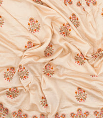 Cream Woven Synthetic Blended Saree With Embroidered Motifs-EN2083