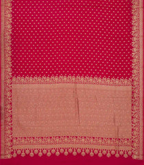 Magenta Handloom Banarasi Khadi Georgette Silk Saree With Floral Motifs-BE1626
