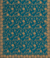 Cyan Woven Art Crushed Georgette Saree With Embroidered Floral Motifs-BL4969