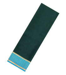 Bottle Green Woven Mysore Silk Saree With Contrast Zari Border-MS3809