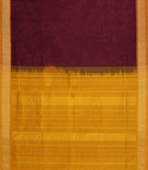 Maroon Handloom Silk Cotton Saree With Contrast Border-SC4705