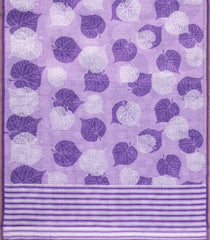 Lavender Printed Synthetic Linen Saree With Floral Motifs-SY0335