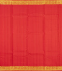 Red Handloom Kanchipuram Silk Saree With Zari Stripes & Buttas-KA16671