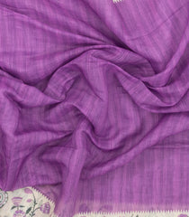 Pink Printed Synthetic Linen With Contrast Border-SY0288