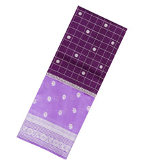 Magenta Woven Banarasi Poona Silk Saree With Checks & Buttas-BP1048
