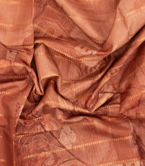 Dusty Peach Printed Synthetic Dola Silk Saree With Zari Stripes & Border -SY0360