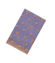 Lavender Synthetic Moss Chiffon Meena Embroidery With Stone-BL5457