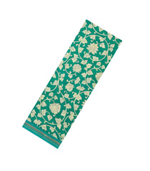 Sea Green Printed Chanderi Cotton Saree With Floral Motifs-CC1742