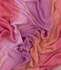 Multi Colour Woven Synthetic Brasso Saree With Diagonal Stripes-BL4916