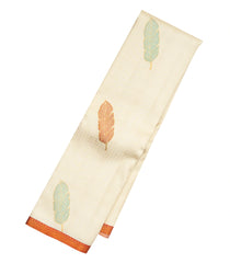 Cream Handloom Korvai Kanchipuram Silk Saree With Dotted Checks & Buttas-KA13194