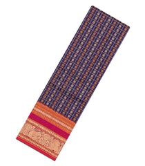Purple Handloom Kanchi Cotton Saree With Checks & Buttas-KC1859