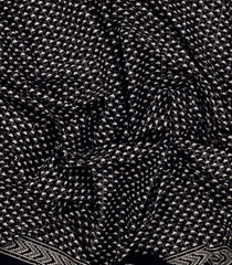 Black Woven Jaipur Cotton Saree With Printed Triangle Motifs-JC1429