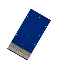 Blue Handloom Maheswari Silk Cotton Saree With Buttas-SC4171